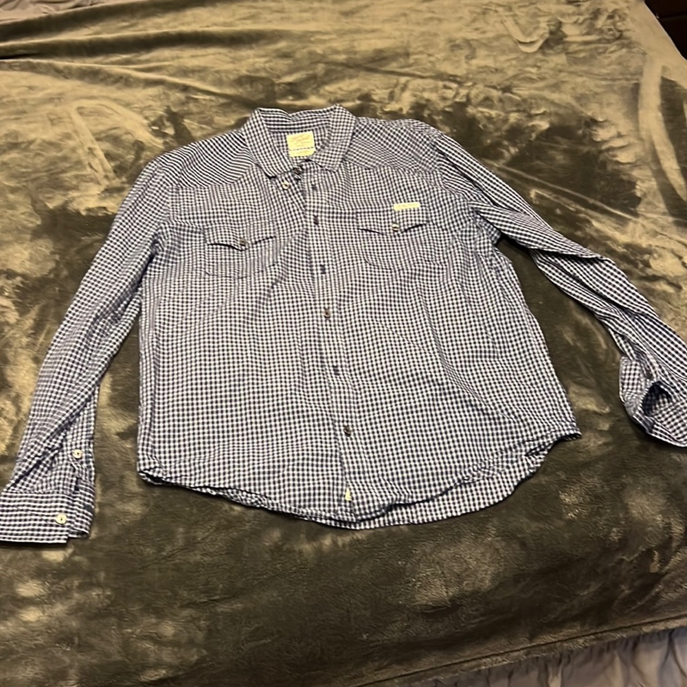 Lucky Brand Long Sleeve Button Down Shirt. LARGE